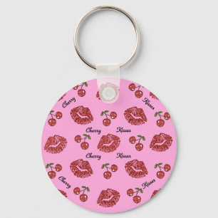 Porte-clés RAB Rockabilly Cherry Kisses on Pink