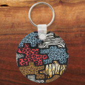 Porte-clés RAB Rockabilly Leopard Zebra Puzzle Imprimer Cadea (Recto)