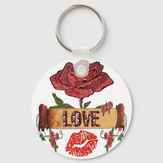 Porte-clés RAB Rockabilly Roses, Love & Lipstick (Recto)