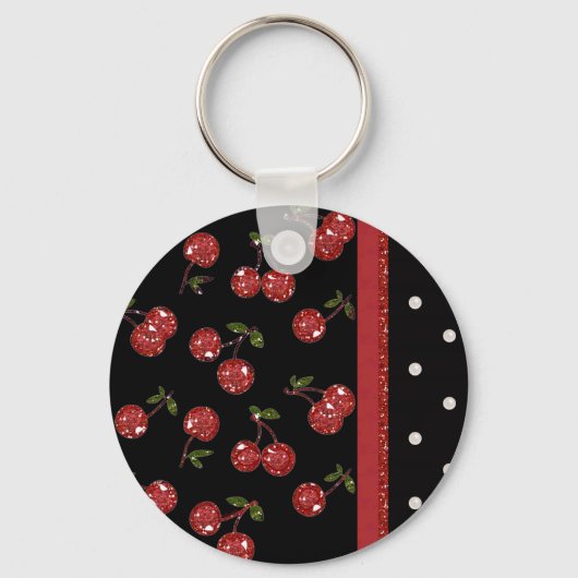 Porte-clés RAB Rockabilly très cerise cerises Noir (Recto)