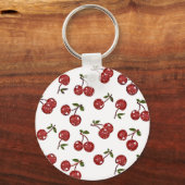 Porte-clés RAB Rockabilly très cerise cerises sur blanc (Recto)