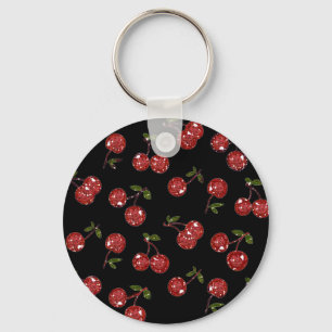 Porte-clés RAB Rockabilly très cerise cerises sur noir