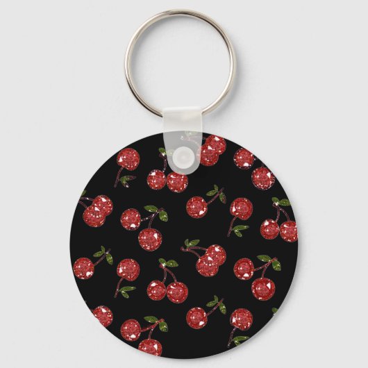 Porte-clés RAB Rockabilly très cerise cerises sur noir (Recto)