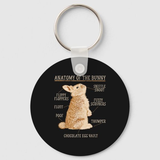 Porte-clés Rabbit Anatomy Bunny Lover Animal Pet Owner  (Recto)