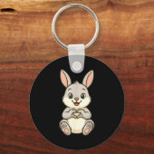 Porte-clés Rabbit Bunny Doing Heart With Hands Valentines Day (Recto)
