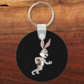 Porte-clés Rabbit De Pâques Courir Avec Un Football Fun Boys  (Recto)