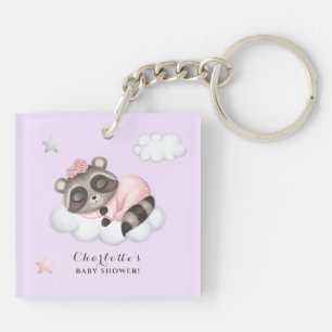 Porte-clés Raccoon animal fille Baby shower Lavande