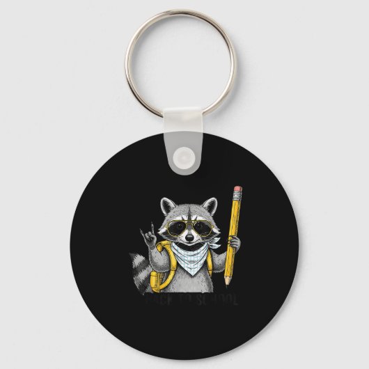 Porte-clés Raccoon Back To School Funny For Teacher Boy Girl (Recto)