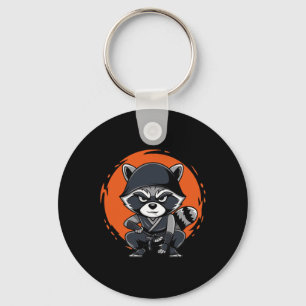 Porte-clés Raccoon Funny Karate Design Costume Animaux