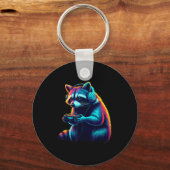 Porte-clés Raccoon Gaming Animal Video Games Funny Raccoon (Recto)