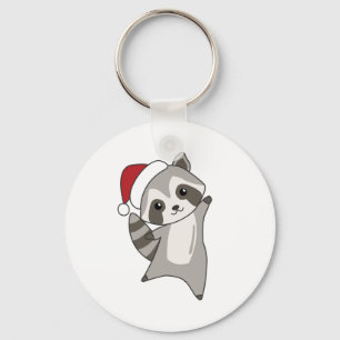 Porte-clés Raccoon Noël Neige hiver Raccoon