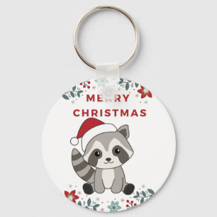 Porte-clés Raccoon Noël Neige hiver Raccoons Porte - clé