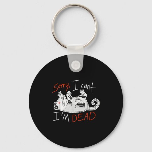 Porte-clés Raccoon Sorry I Can't I'm Dead Rat (Recto)