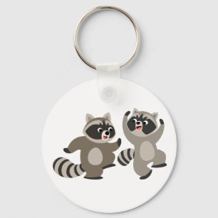 Porte-clés Raccoons de caricatures de danse mignonne