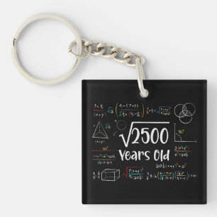 Porte-clés Racine carré de 2500 50e anniversaire 50 ans Cadea