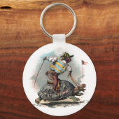 Porte-clés Racing Rabbit Riding Tortoise (Recto)