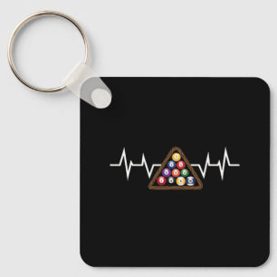 Porte-clés Rack de billard Battement de coeur