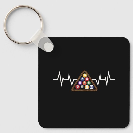 Porte-clés Rack de billard Battement de coeur (Recto)