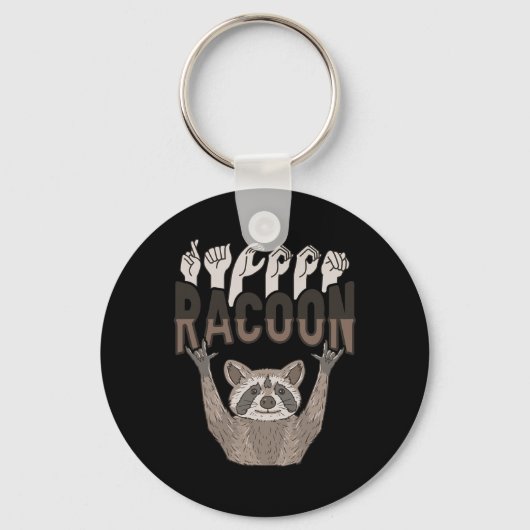 Porte-clés Racoon Asl Gesture main Sourds Acteurs de perte d' (Recto)