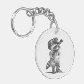 Porte-clés Racoon Cowboy Funny Racoon Graphisme Mème Hommes F (Devant gauche)