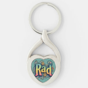 Porte-clés Rad esthétique psychédélique groovy des années 70