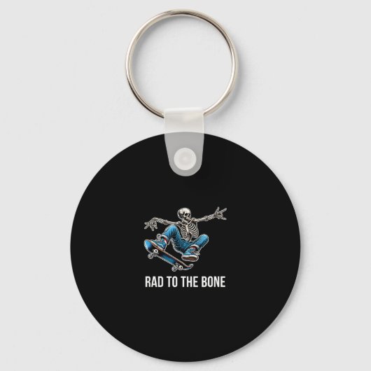 Porte-clés Rad To The Bone - Squelette de skateboard -  (Recto)