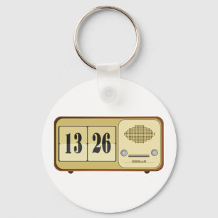 Porte-clés Radio Réveil Flip Vintage Rétro