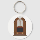 Porte-clés Radio vintage en bois (Recto)