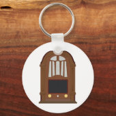 Porte-clés Radio vintage en bois (Recto)