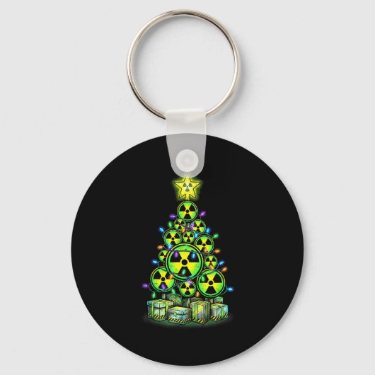 Porte-clés Radioactive Christmas Tree Graphic Nuclear Warning (Recto)
