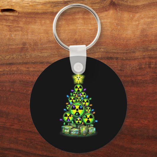 Porte-clés Radioactive Christmas Tree Graphic Nuclear Warning (Recto)