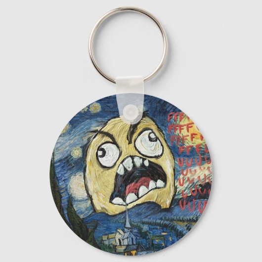 Porte-clés Rage Face Mème Face Comique Classy Peinture (Recto)