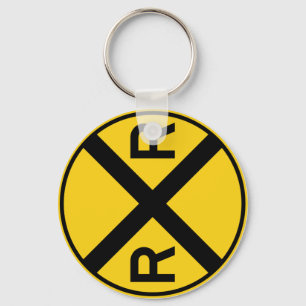 Porte-clés Railroad Crossing Highway Sign