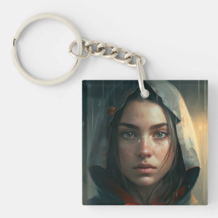 Porte-clés Rain hood girl