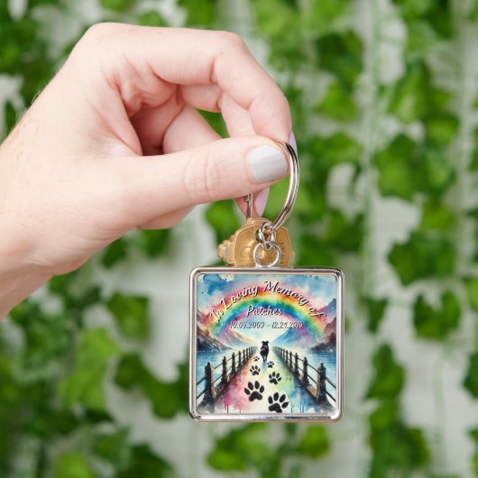 Porte-clés Rainbow Bridge Pet perte de mémoire Petal Press Co (main)