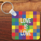 Porte-clés Rainbow Buffalo Check Pride Plaid Personnaliser (Recto)