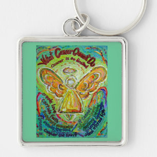 Porte-clés Rainbow Cancer Angel Peinture Porte - clé Pendenti