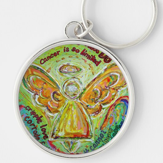 Porte-clés Rainbow Cancer Angel Peinture Porte - clé Pendenti (Devant)