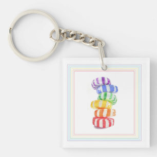 Porte-clés RAINBOW CANDY Carré Porte - clé acrylique