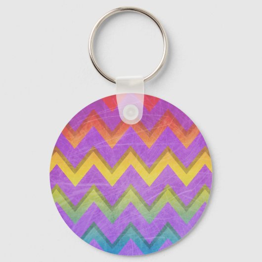 Porte-clés Rainbow Chevron par Shirley Taylor (Recto)