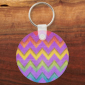 Porte-clés Rainbow Chevron par Shirley Taylor (Recto)
