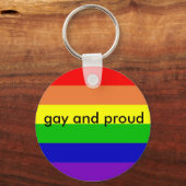 Porte-clés rainbow_flag_1024_768, gay et fier (Recto)