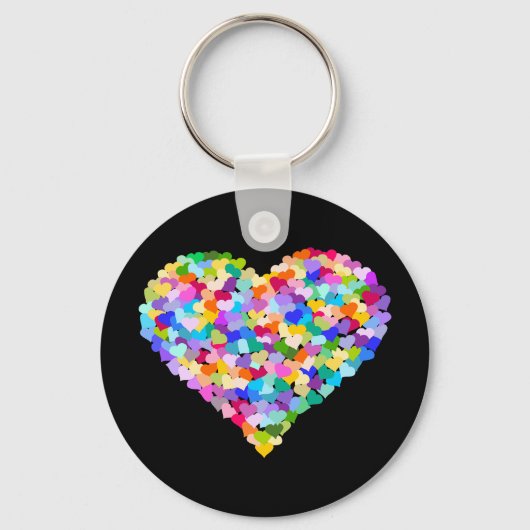 Porte-clés Rainbow Heart Confetti (Recto)