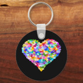 Porte-clés Rainbow Heart Confetti (Recto)