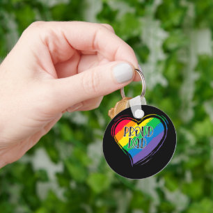 Porte-clés Rainbow Heart Flag Fier papa LGBT Gay pride Mois