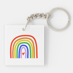 Porte-clés Rainbow Heart Love Artisan Colorful Kids