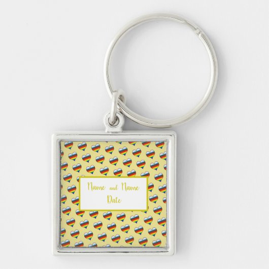 Porte-clés Rainbow Heart Motif (Devant)