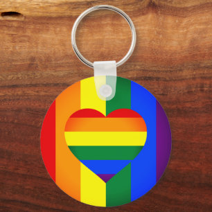 Porte-clés Rainbow Heart & Pride Rainbow Flag / communauté LG