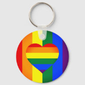 Porte-clés Rainbow Heart & Pride Rainbow Flag / communauté LG (Verso)