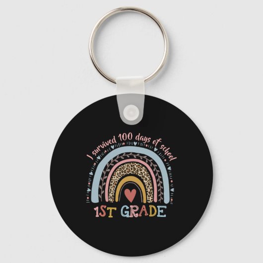 Porte-clés Rainbow I Survived 100 Jours De 1ère Année (Recto)